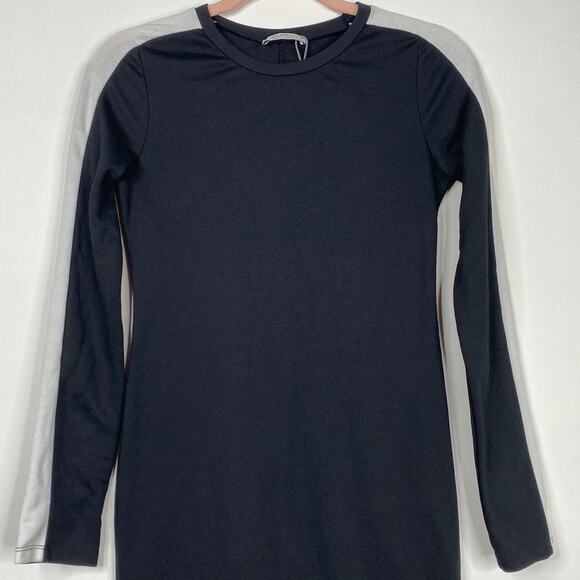 2/$30 ZARA Side Stripe Sweatshirt Dress Black Pullover Long Sleeve Casual #6261 - Picture 5 of 16